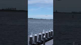 Seaport Boston USA tourist spot airplane landing [upl. by Danita928]