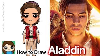 How To Draw Aladdin  Disneys New Aladdin Movie [upl. by Emixam]