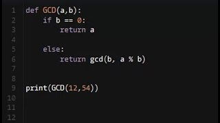 Python  Greatest Common Divisor W Recursion [upl. by Nottarts]