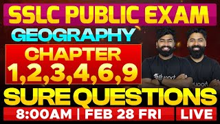 SSLC Public Exam Geography Chapter 123469 Sure Questions [upl. by Morentz]