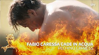 Fabio Caressa cade in acqua  Pechino Express [upl. by Euqinomahs370]