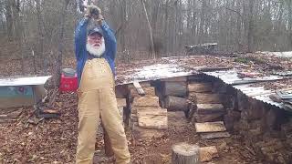 Splitting Firewood with a Maul How I Swing [upl. by Sillek]