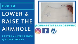 How to Lower and Raise the Armhole  Sewing Adjustments amp Alterations [upl. by Heimer]