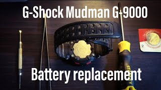 GShock Mudman G9000 Battery replacement [upl. by Kerred877]