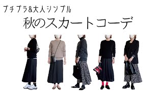 プチプラスカートで秋の大人シンプル着回しコーデ  着こなしのコツ ｜40代・50代ファッション [upl. by Ainoek]