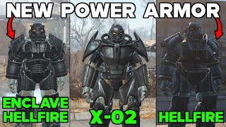 ALL NEW POWER ARMOR SUITS IN FALLOUT 4 X02Hellfire And Enclave Hellfire [upl. by Eustatius]