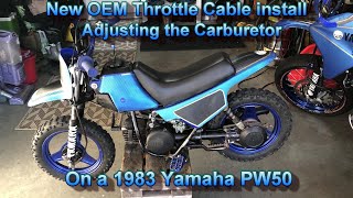 PW50 Throttle cable and Carburetor adjustment [upl. by Nura366]