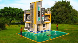 Full Video Building Creative A Modern 3Story Mud Villa House With Swimming Pool By Ancient Skills [upl. by Zeiger]