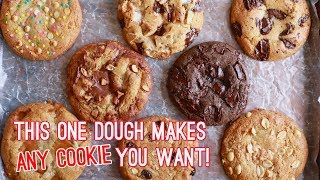 Crazy Cookie Dough One Cookie Recipe with Endless Variations [upl. by Lajet]