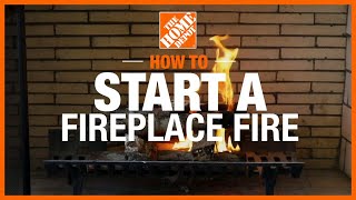 How To Start a Fireplace Fire  The Home Depot [upl. by Davie]