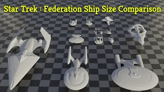 Star Trek  Federation Ship Size Comparison 3D [upl. by Nadoj]