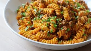 One Pot Pasta mit Hackfleisch Rezept  One Pot Pasta with Meat Sauce Recipe  ENG SUBS [upl. by Johnston]