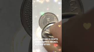 SINGAPORE 5 CENTS 1984 CUPRONICKEL amp CLAD STEEL altimecollection MyErrorCoin mym5sen [upl. by Echikson]