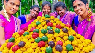 1000 COLOURFUL LADDU  2023 Diwali Sweets Recipe  Boondi Laddu Making in Village [upl. by Nylevol]