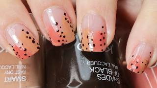 Abstract French Tip Nail Art  Autumn French Manicure  Fall Nail Art Tutorial of Beginners [upl. by Reamonn]