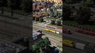 Trams And Trains In Cities Skylines 2 🚃 Shorts [upl. by Einahets]