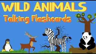 Wild animals talking flashcards with animals sounds [upl. by Patterson]