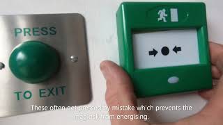 How to reset an emergency door release unit when call point key isnt available [upl. by Rednirah]