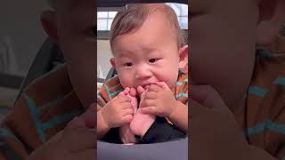 Cute baby can’t stop drooling when watching mom eat cake [upl. by Solorac]