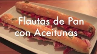 Cómo Hacer Pan Casero Italiano de Aceitunas  Barritas o Flautas de Pan [upl. by Abernathy]