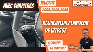 Peugeot 3008 2008 5008 le regulateurlimiteur de vitesse comment ça marche [upl. by Nyrrek]