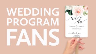 How to Create Wedding Programs  DIY Wedding Fan Program [upl. by Soren]