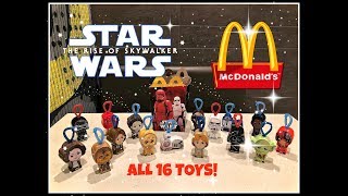 STAR WARS The Rise of Skywalker MCDONALDS Happy Meal Toys ALL 16 TOYS Dec 2019 [upl. by Vona]