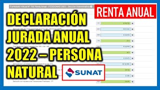 Declaración Anual SUNAT 2022 Persona Natural Formulario Virtual 709 Renta Anual [upl. by Morgenthaler]