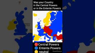 Was your Country in the Central Powers or in Entente Powers  shorts europe map ww1 [upl. by Luing]