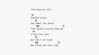 Broken Vessels Amazing Grace Hillsong NO CAPO  guitar chords play along [upl. by Harlamert749]