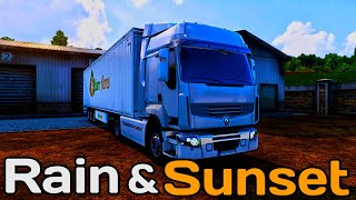 Rain  Sunset amp Breathtaking Views  Euro Truck Simulator 2 Experience [upl. by Thibault776]