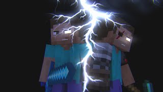 Minecraft Fight Animation  Herobrine vs Steve [upl. by Akenom]