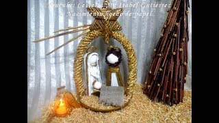 Adornos navideños Nacimiento hecho con papel DIY Cestería de papel [upl. by Ileana632]