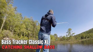 Bass Tracker Classic XL Catching Bass in 6 Inches of Water [upl. by Eserehs855]