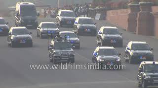 VIP Convoy culture in India Prime Minister arrives in massive BMW cavalcade with Z plus security [upl. by Haram]