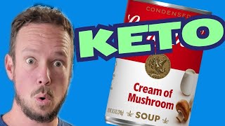 UNREAL Keto Cream of Mushroom Soup Copycat Campbells Soup Recipe [upl. by Ahsele]