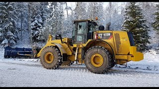 Cat 972m xe Wheel Loaders plowing snow 4Meter Drivex 4k [upl. by Llimaj]