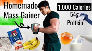 HOMEMADE 1000 Calorie Mass Gainer Shake Recipe for Muscle Building [upl. by Alurd474]