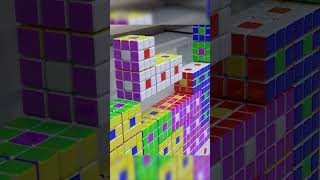 RUBIK TETRIS blender rubikscube tetris games tetrisgame gaming tetrispuzzle softbody [upl. by Delastre742]