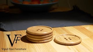 Making Wooden Button Coasters 4K [upl. by Cletus176]