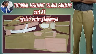 cara menjahit celana pria  part 1 [upl. by Eceinart641]