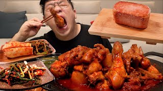 ASMR Mukbang 먹방창배 매운 닭볶음탕 닭발까지 넣어서 완벽한 한마리 한식 맛집 대박 레전드 먹방 Dak bokkeum tang Legend kfood eatingshow [upl. by Binky]