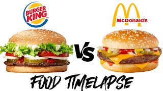 Food Timelapse Burger King Whopper Vs Mcdonalds Quarter Pounder  Food Time Lapse макдональдс [upl. by Derina]