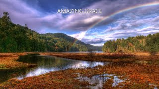 Amazing Grace I Piano Instrumental Hymn with Lyrics I Key of C [upl. by Nadabb]