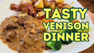 Venison for Dinner  Quick Venison Recipe  Deer and Mushroom Meal [upl. by Upali]