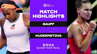 Coco Gauff vs Veronika Kudermetova  2023 Doha Quarterfinal  WTA Match Highlights [upl. by Anihsit966]