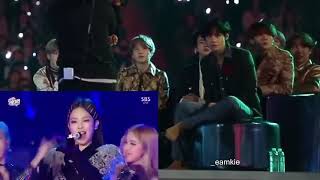 BTS reaction to BLACKPINK   DDU  DU DDU  DU     FOREVER YOUNG [upl. by Terraj]