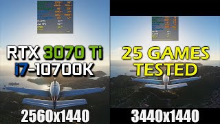 RTX 3070 Ti  i710700K  Test in 25 Games 2560x1440 vs 3440x1440 [upl. by Eniretac]