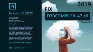 Easy Fix D3DCOMPILER47dll is missing from your computer  Photoshop CC 2019 [upl. by Tomasine111]