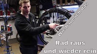 Wie baue ich beim Trekking Rad die Laufräder aus [upl. by Schlicher]